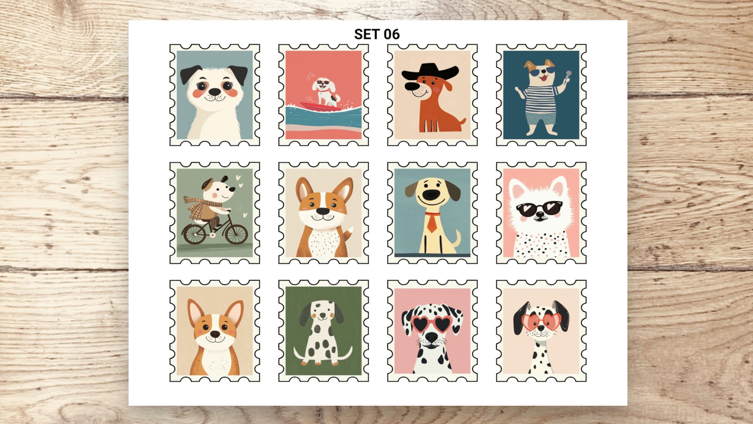 Stamp Stickers - Dogs 02 - Image 3