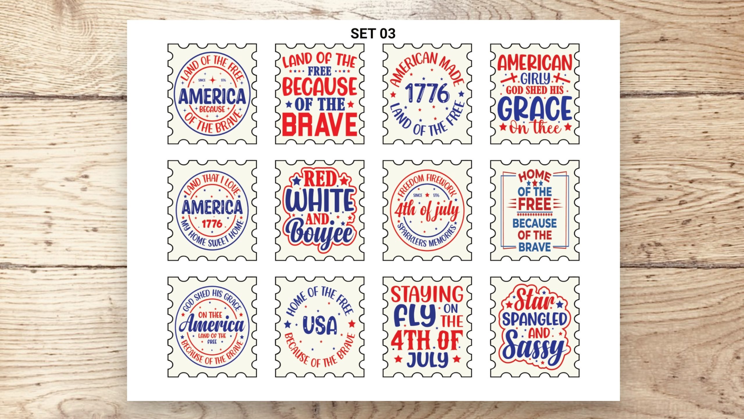 Stamp Stickers - Patriotic 01 - Image 4